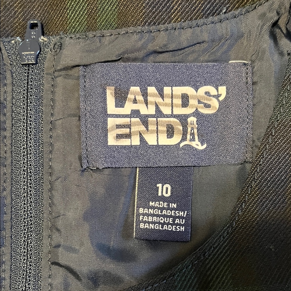 NWOT Lands End Sz 10 Classic Evergreen Navy Green Plaid Uniform School Jumper - Picture 3 of 4